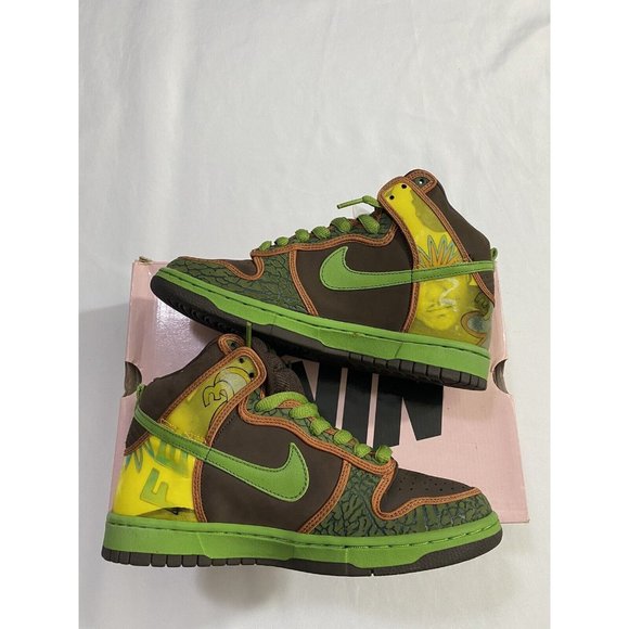 New Mens Size 7.5 Brown Nike SB Dunk High De La Soul Skate Shoes 305050 231 main image 4